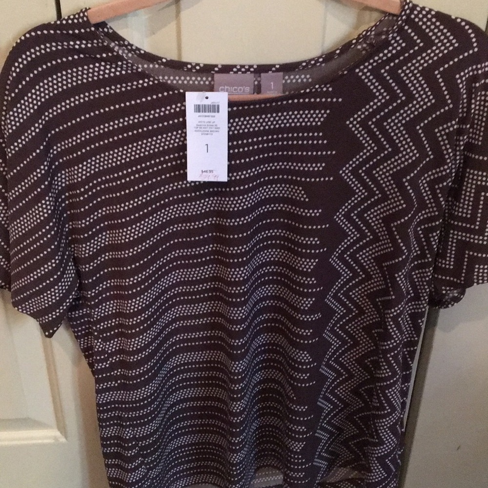 4 for $30! NWT funky brown Chico’s top size 1